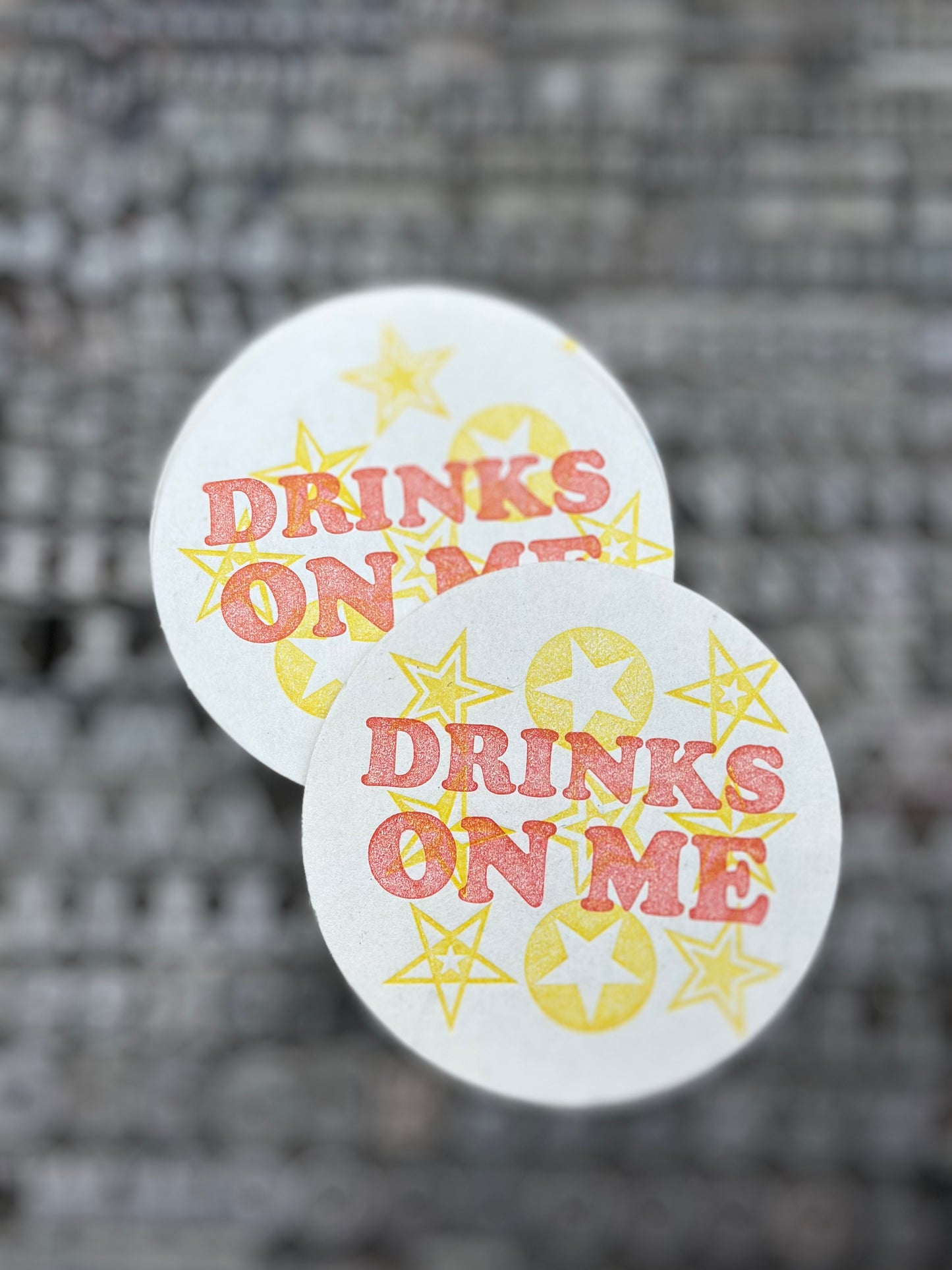 Drinks on me coaster set