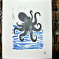Release the Kraken  – 8 x 10 linocut print